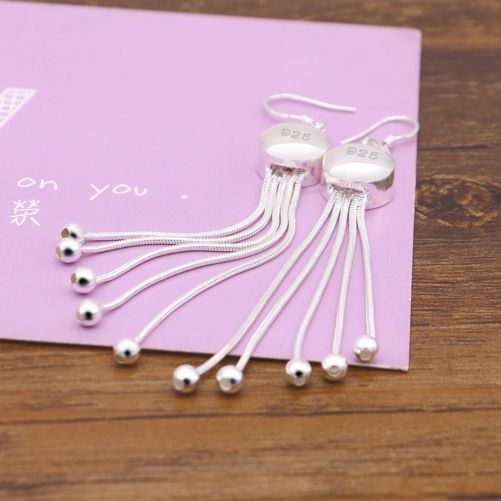 Temperament Tassel Earrings Women'S Korean Simple Round Earrings