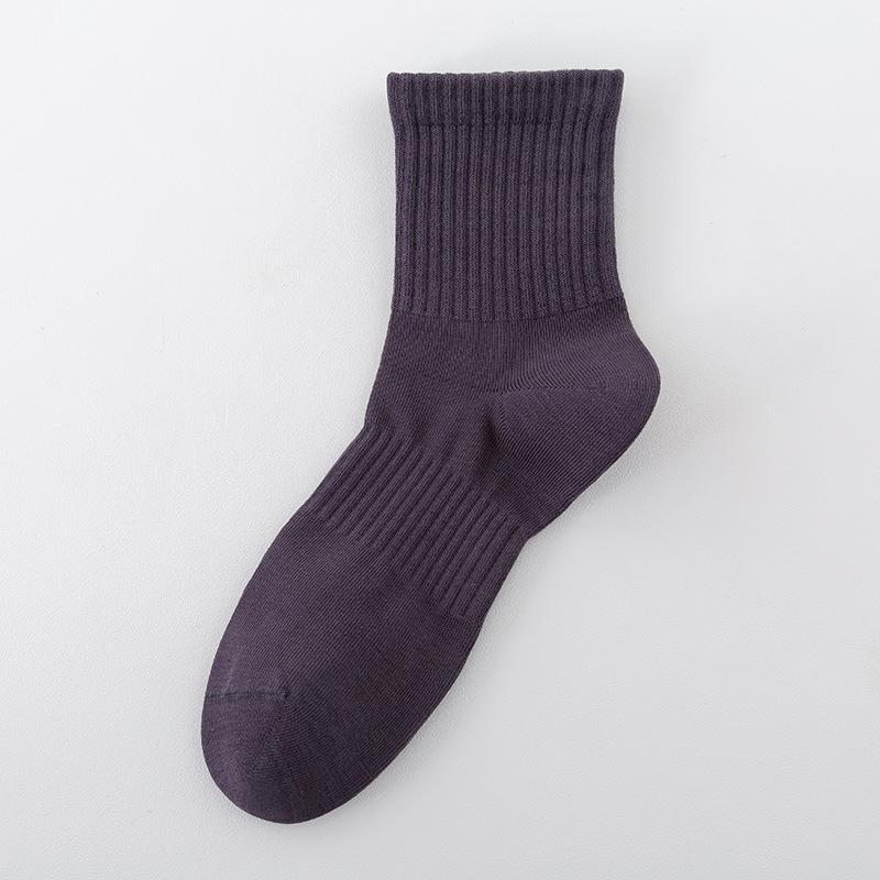 Men's Autumn and Winter Pure Cotton Mid-calf Socks, Business Men's Cotton Socks, Black Long Socks