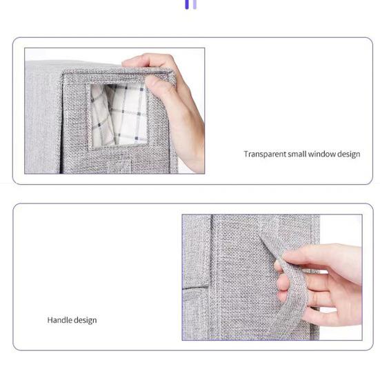 Wardrobe Storage Box Foldable with Handle Transparent Window Clothes Socks Underwear Storage Classification Storage Closet Organizer