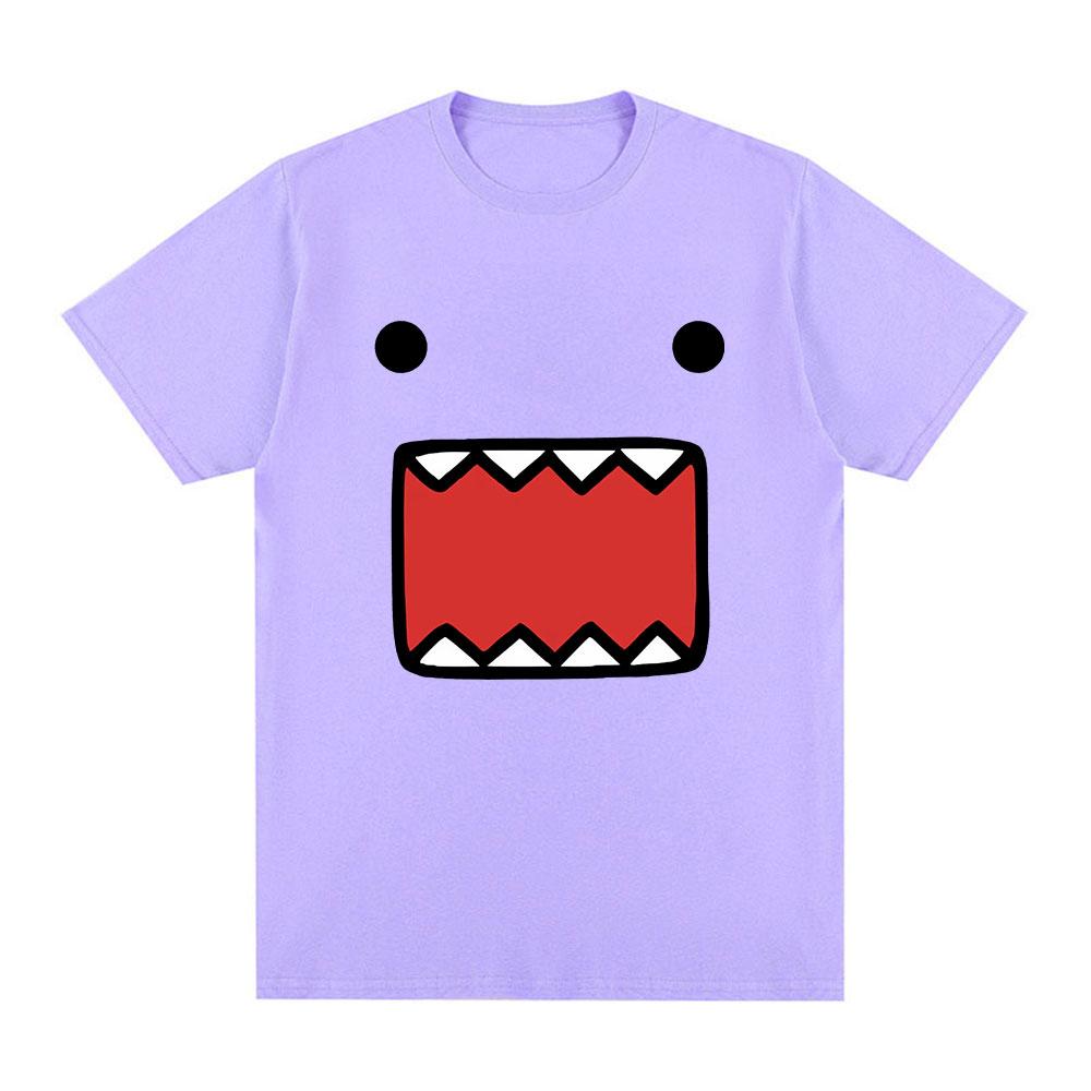 T-shirt Grafiche Viso Bambola Domo Kun Unisex Donna Cotone Casual Magliette Girocollo Manica Corta T-shirt Oversize Harajuku Streetwear