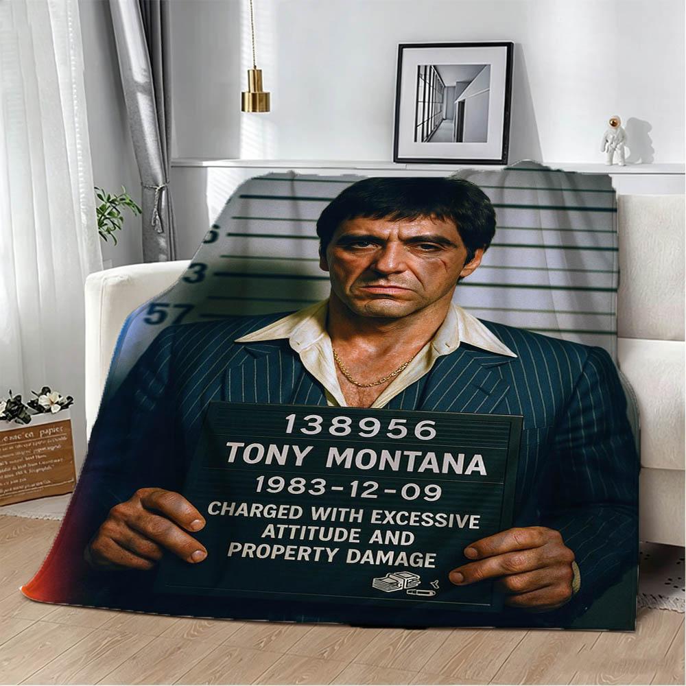 3D S-Scarface-S The World Is Yours Movie Flannel Blanket Soft Throw Blanket Art For Home Decor Bedroom Bed Sofa Picnic Fans Gift