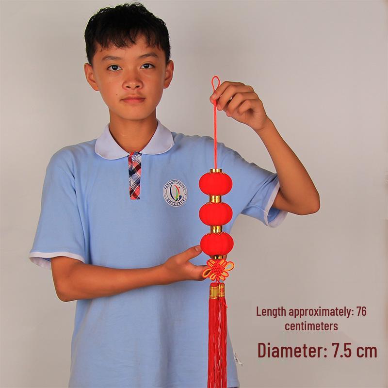 Красные флокированные елочные украшения-фонарики ручной работы: Украшения на китайский Новый год и свадьбу