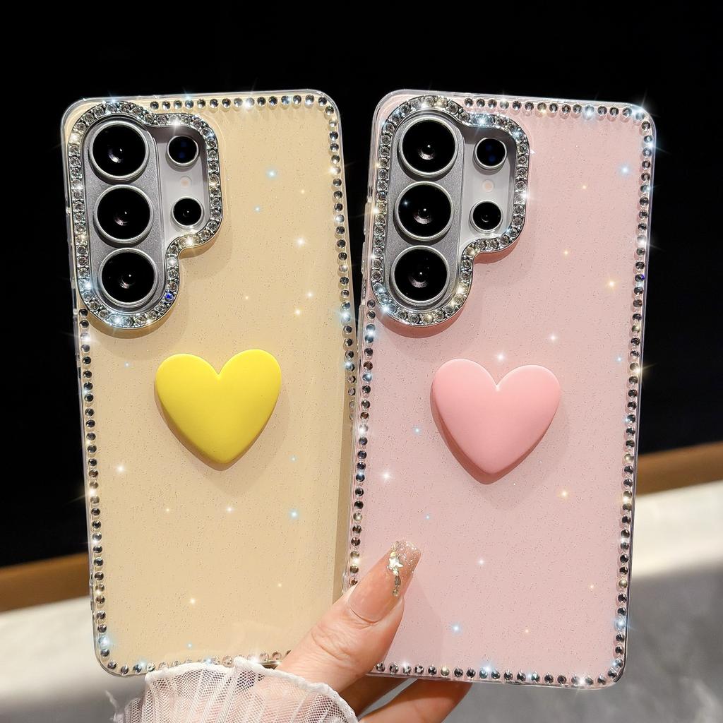 Korean Flash Diamond Samsung S11Ultra Mobile Phone Case Apple 11Promax Color Big Love Protective Case
