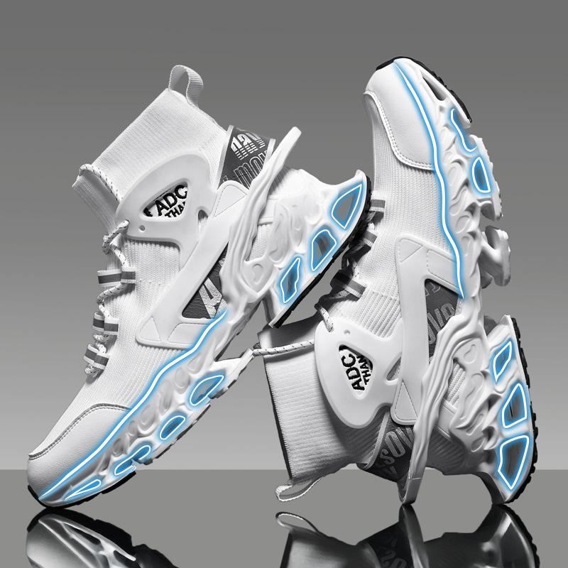 Men's Shoes High-top Spring New Breathable Men's Shock Absorption Casual Running Mesh Sneaker Knife