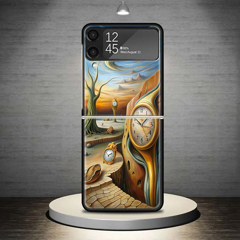 Salvador Dali Art Phone Case For Samsung Galaxy Z Flip 7 6 5 4 3 5G Shockproof Cover Z Flip7 Flip6 ZFlip5 Flip3 Flip4 Luxury She