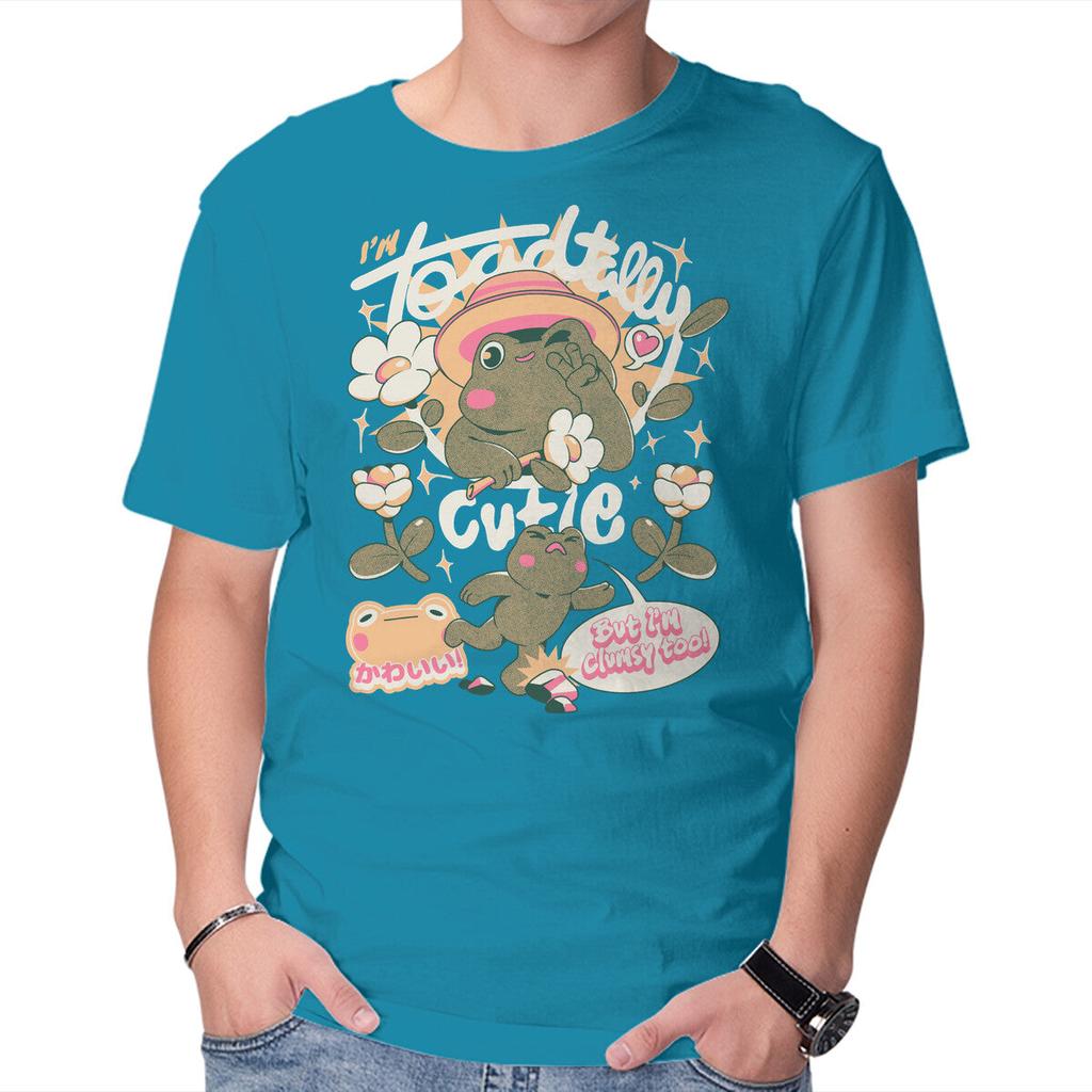 Unisex Crew Neck T-Shirt I'm Toadally Cutie Graphic Short Sleeve Casual Tee