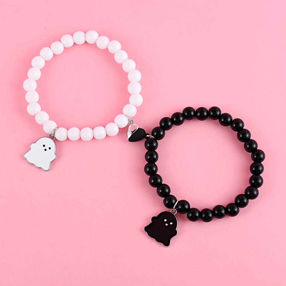 JYL TS Bracelet Black White Bead Set Girls Friendship Joy & Style Synergy T577 светлый лосося