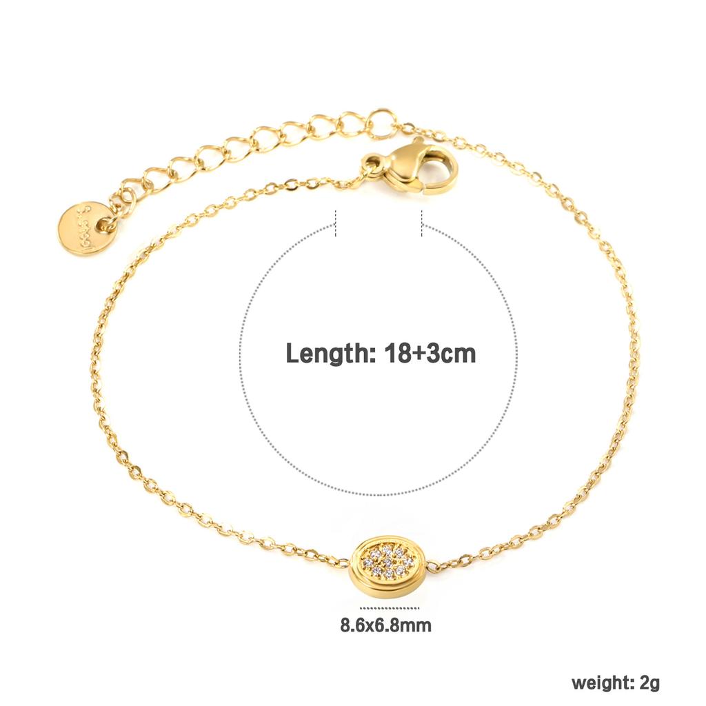 Light Luxury Zircon Bracelet Heart Oval Geometric Design Fashion Jewelry For Women
