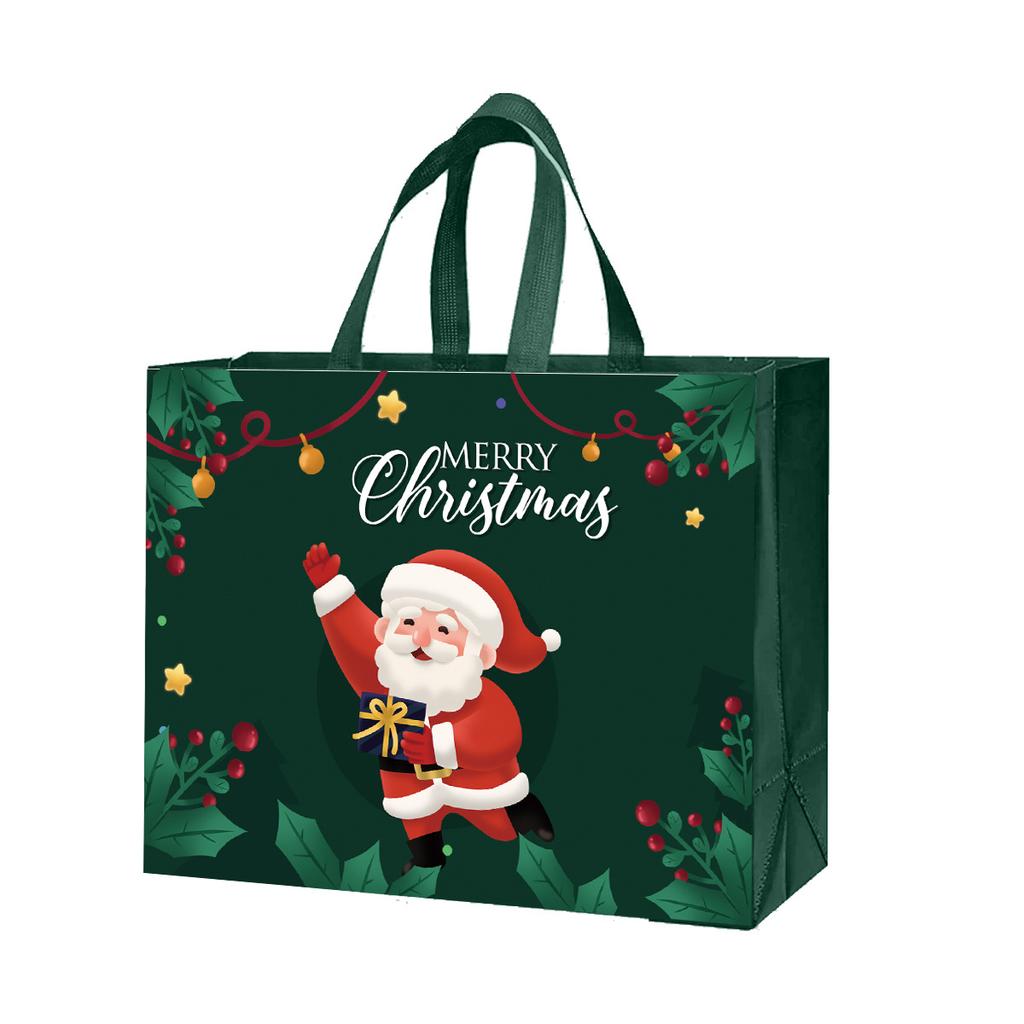 Handheld Gift Bag Christmas Non-woven Bag Portable Reusable Christmas Shopping Bag Eco-friendly Packaging Bag
