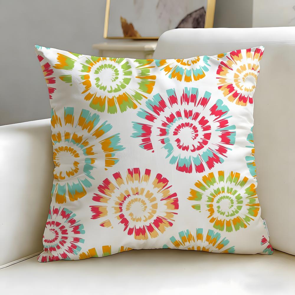 Tie Dye Pattern Cushion Cover Soft & Easy-Wash Pillow Case – Versatile For Couch, Bed, Travel And Office