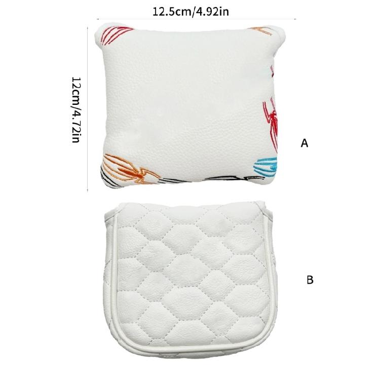 Golf Headcover Magnetic Closure Waterproofs Leather Texture Square Mallet Putters Magnetic Heel Shaft Golf Putter Cover