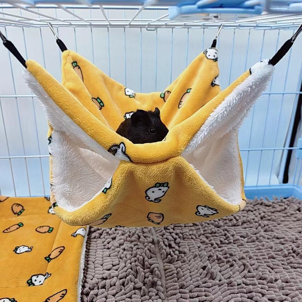 Warm Hanging Pet Hammock Winter Hamster Cage House Cozy Plush Nest Bed for Rat