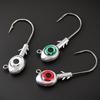 3Pcs 7/10G 3D Eyes Fishhook Heavy Duty Metal Unpainted Barbed Round Head Fishing Hook Freshwater Saltwater Fishing Accessories