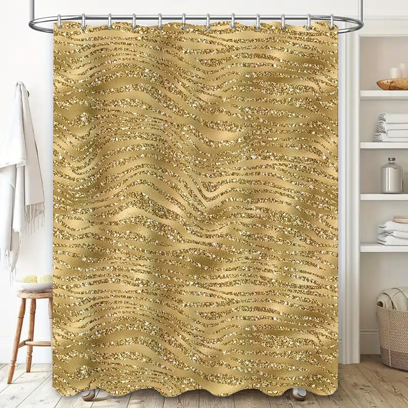 Cortină de duș luxoasă aurie cu sclipici strălucitor: Îmbunătățiți Decorul Băii Dumneavoastră Astăzi