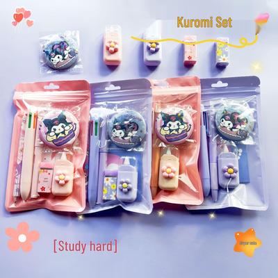 Kuromi 7dílná sada psacích potřeb: Pera, korekční pásky a tužky pro studenty