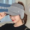 New Women Winter Hat Streetwear Faux Fur Warm Ponytail Cap Fashion Decorate Beanie Hat For Female Casual Earflap Knitted Hat