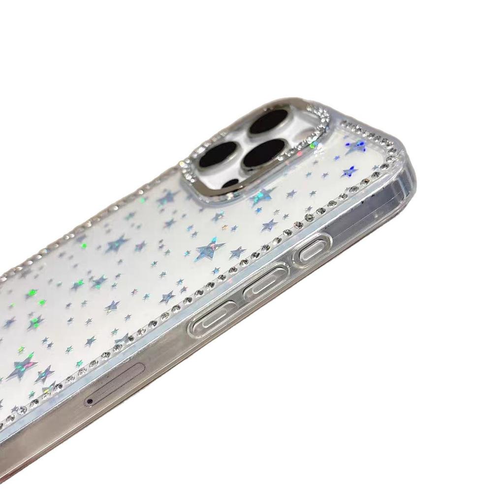 Star set diamond ins premium light luxury suitable for Apple 17promax mobile phone iphone16Pro anti-drop mobile phone case