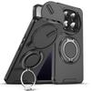 Slide Camera Protect Phone Case For Xiaomi Redmi Note 14 13 Pro Plus 14C 13 4G 5G Shockproof Magnetic Ring Stand Holder Cover