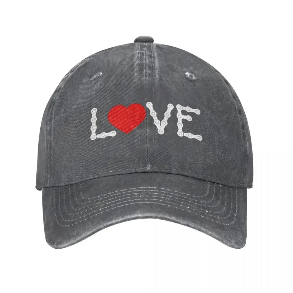 L Love Bike Bicycle Cycling Baseball Cap Accessories Casual Distressed Cotton Hat Men Women