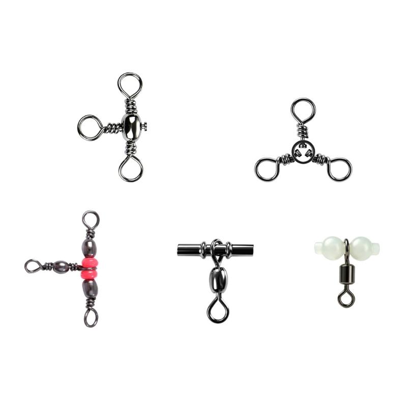Steel Fishing Line Fasteners, 110 Assorted Rotating Tackle Attachments for Joining Line with Multiple Fishing Accessories During Assembly