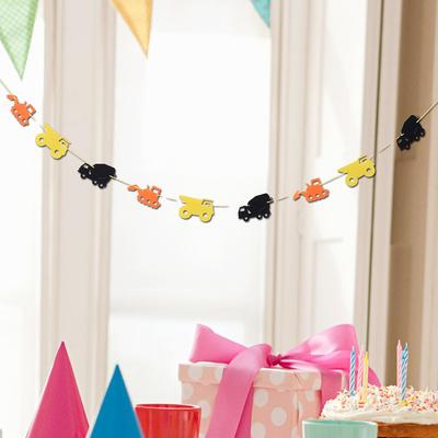 1pc Banner Birthday Construction Vehicle Theme Streamer Banner
