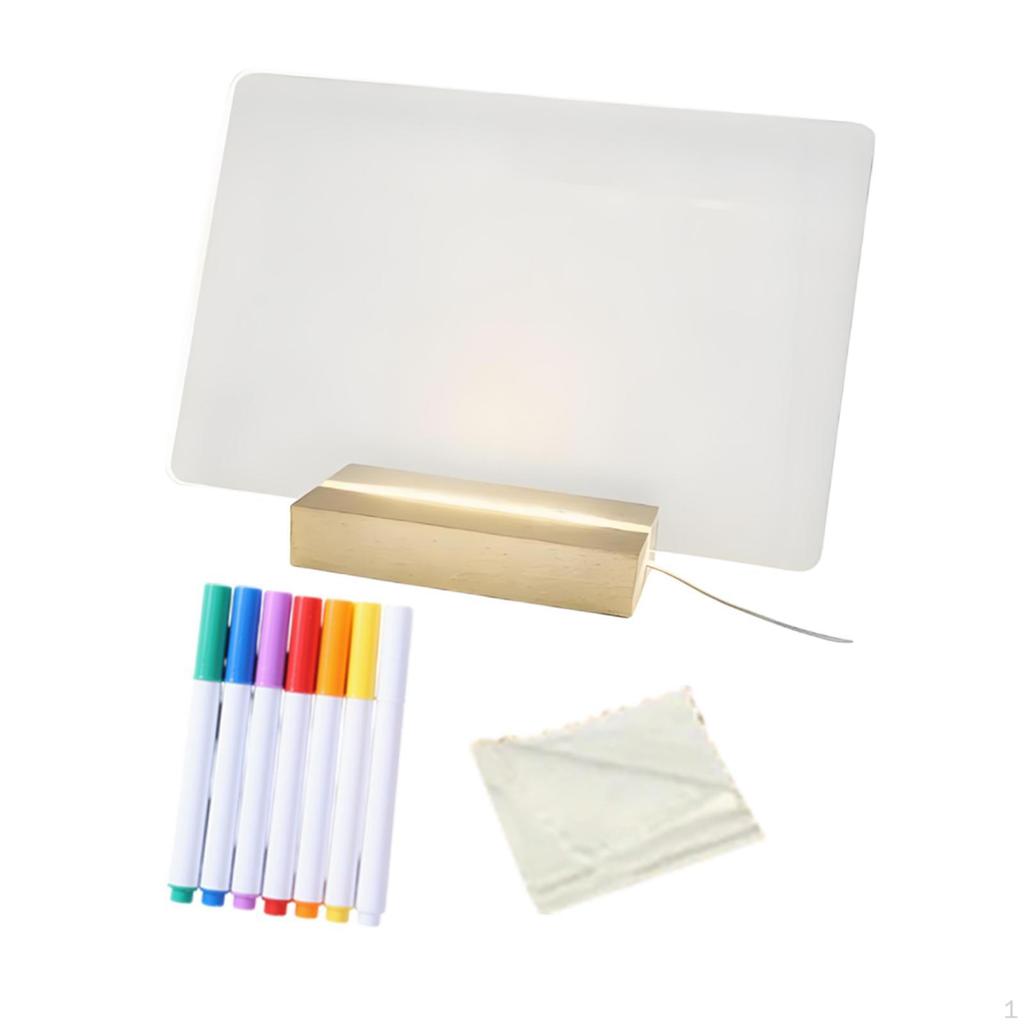 Acrylic Display Planner Board Glow Memo LED Handwriting Tablet Bright Lamp for Dining Room