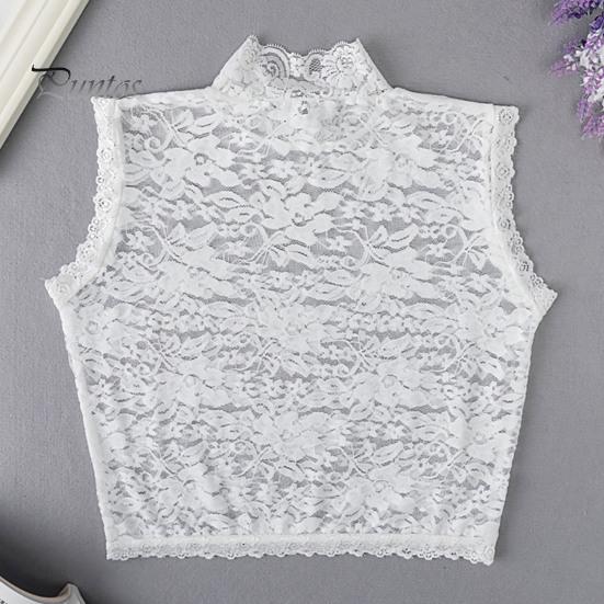 Breathable Fake Collar Turtleneck Hollow Out Flower Embroidery Detachable Shirt Design Clothing False Accessories Lady Lace for Daily Life Decoration