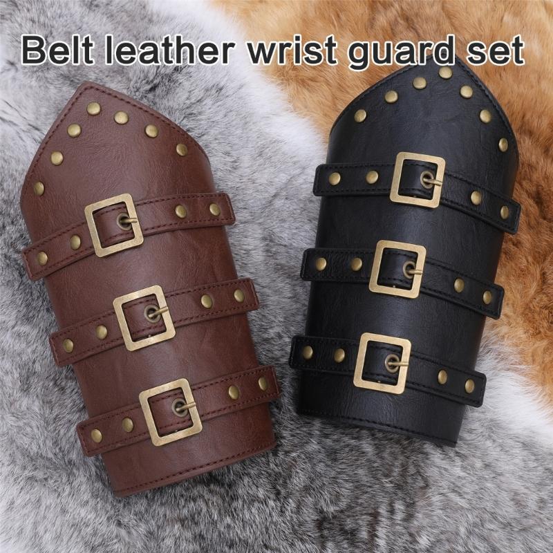 Halloween Medieval Leather Waist Belt Medieval Arm Bracer Medieval Waist Pack for Men Halloween Dress up