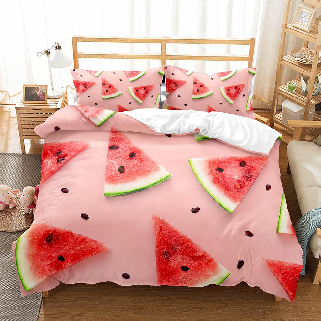 Wassermelonen Bettbezug Set Sommer Thema Frische Früchte Muster Bettdeckenbezug Für Kinder Jungen Mädchen Bettwäsche Set Schlafzimmer Dekor Geschenke