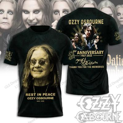 Męska koszulka Zespół Rockowy Ozzy Osbourne Nadruk 3D Koszulki Top Damskie Duży rozmiar Topy Koszulki Letnia Koszulka Ubrania dla Dzieci Album