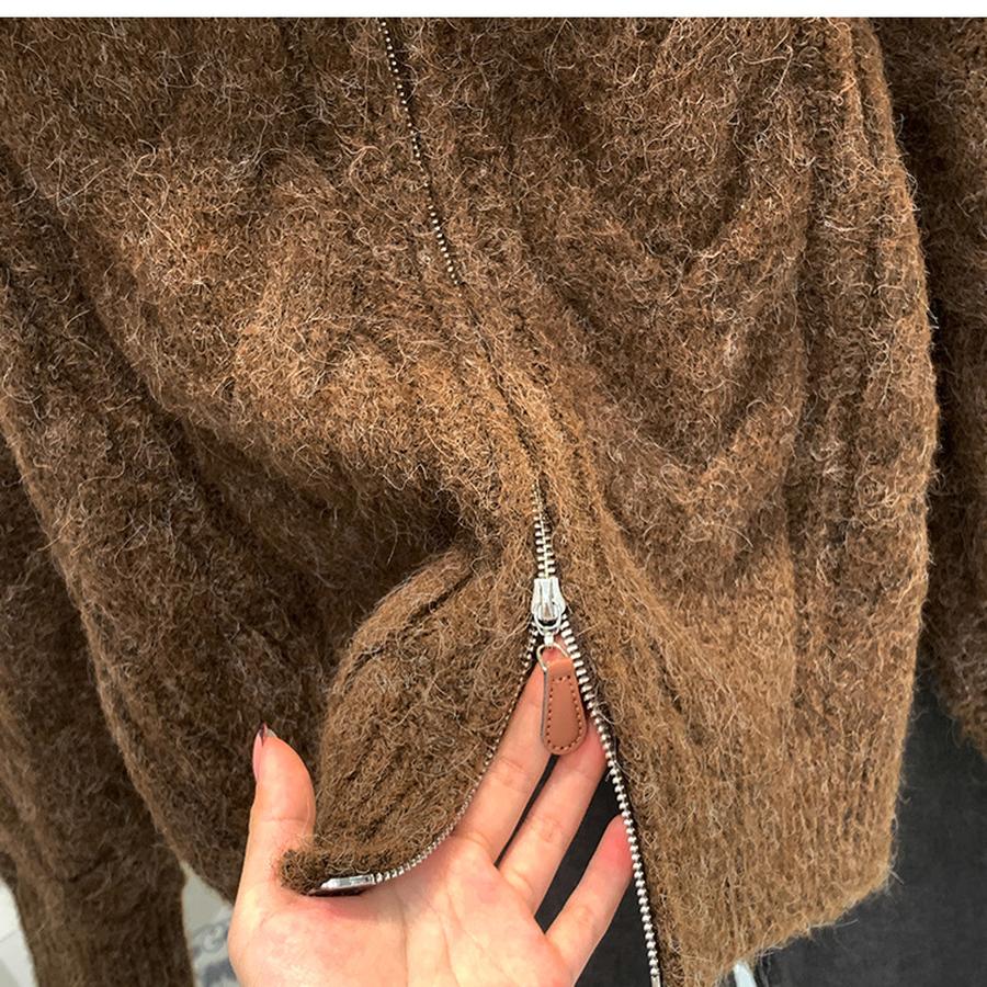 Oversized Chunky Cable Knit Sweater Coat for Women, Autumn Winter High-End Casual Knit Cardigan Top