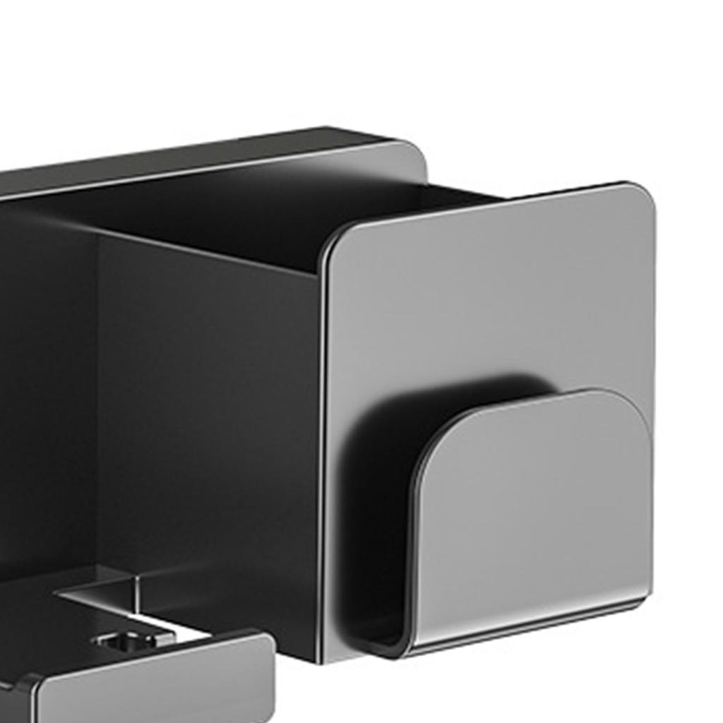 Hair Dryer Holder Water Proof ABS Wall Mounted Adhesive Blow Dryer Rack for Combs Hairpins Hair Dryer Nozzles Gray