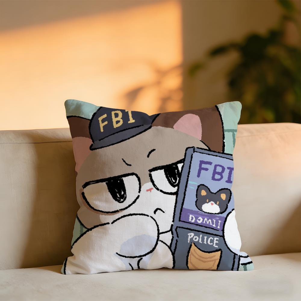 Cute Cat And Dog Cushion Cover Cozy Velvet Throw PillowSoft Warm Cushion For Sofa  Bed