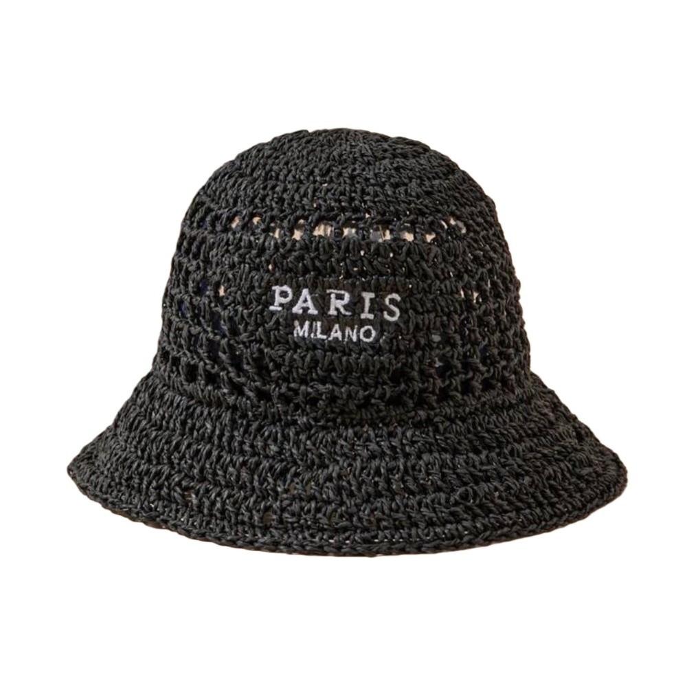 Hollow Crochet Bucket Hat Letter Embroidery Crochet Hat Vintage Fishing Hat For Women