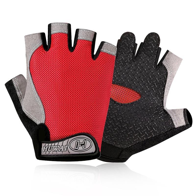 Half-finger gloves men's net sports shock absorption breathable weight lifting equipment training