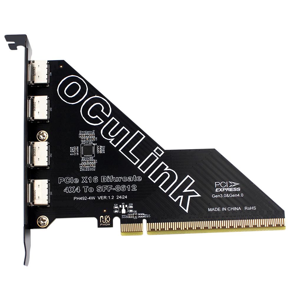 

PCIe X16 To SFF 8611&8612 Adapter Card PCIE 16x To Oculink SFF-8612 & 861 Adapter PCI Express To SFF-8612 Expansion Card Adapter чорний