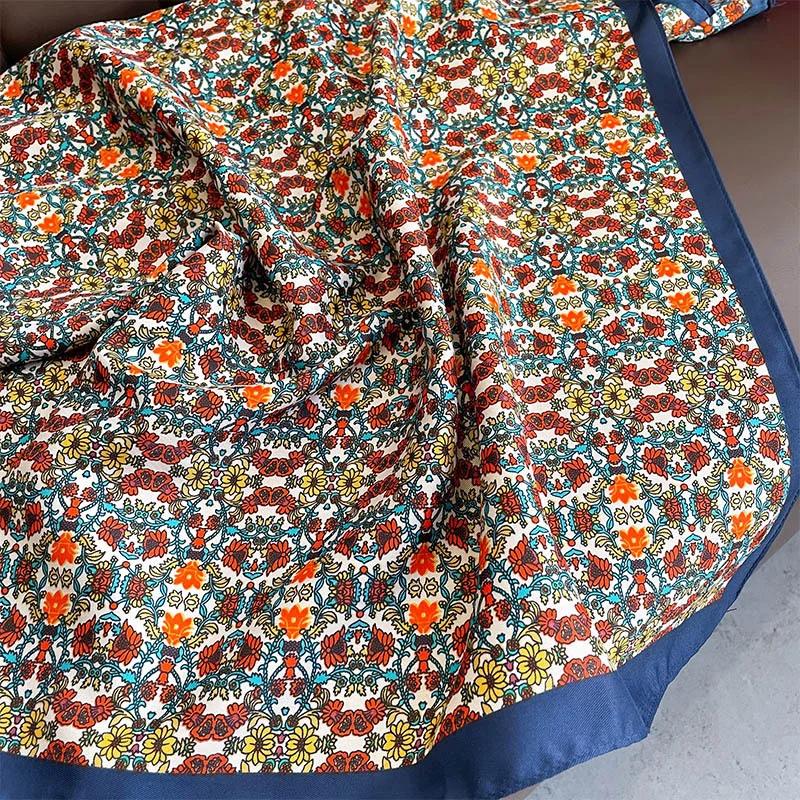Brand Twill Silk Scarf Women Luxury Shawl Wrap 90cm Square Headband Print Neck Tie Female Hijab Satin Echarpe 2025 Bandana