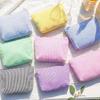1 Pcs Seersucker Makeup Bag & Travel Pouch — Portable Toiletry Bag With Soft, Textured Striped Design