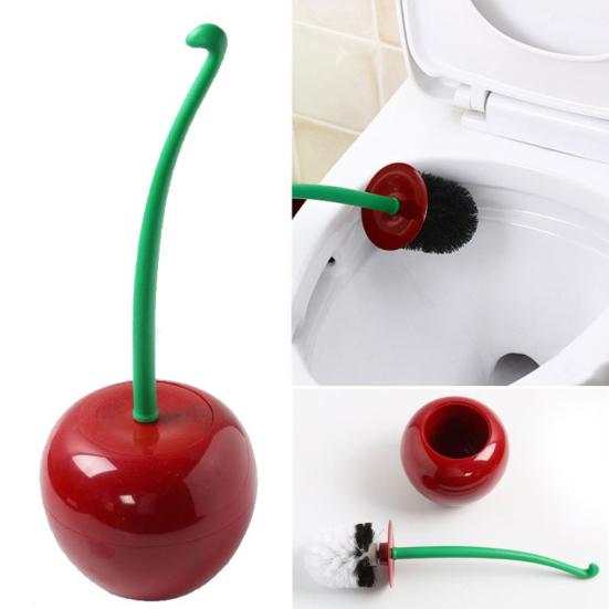 Lovely Cherry Shaped Toilet Brush Lavatory Cleaning Tool Bathroom Home Accessory