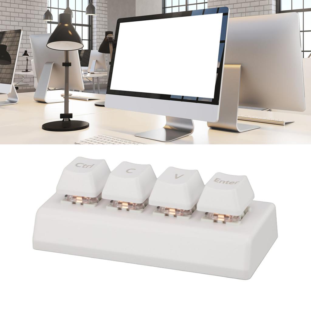 Programmable Keypad 4 Keys Support NKRO Red   Ctrl C V Enter   Mechanical Keypad for Gaming   Media