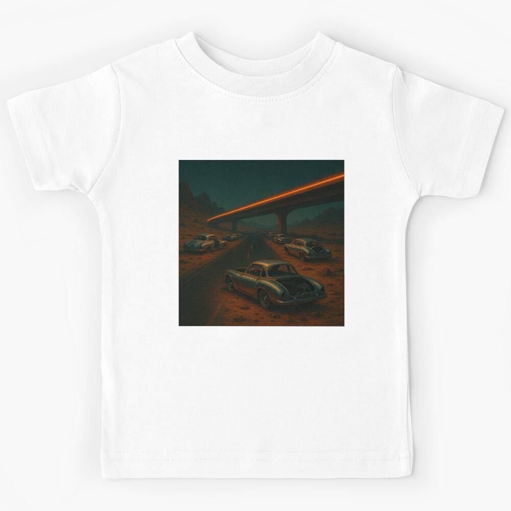Desert Highway Ruins – Chrome Cars of a Lost Future Kids T-Shirt 150
