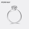 PERFANY 0.3-2CT Moissanite Ring for Women S925 Pure Silver Snowflake Laboratory Diamond Wedding Ring Luxury Wedding Jewelry