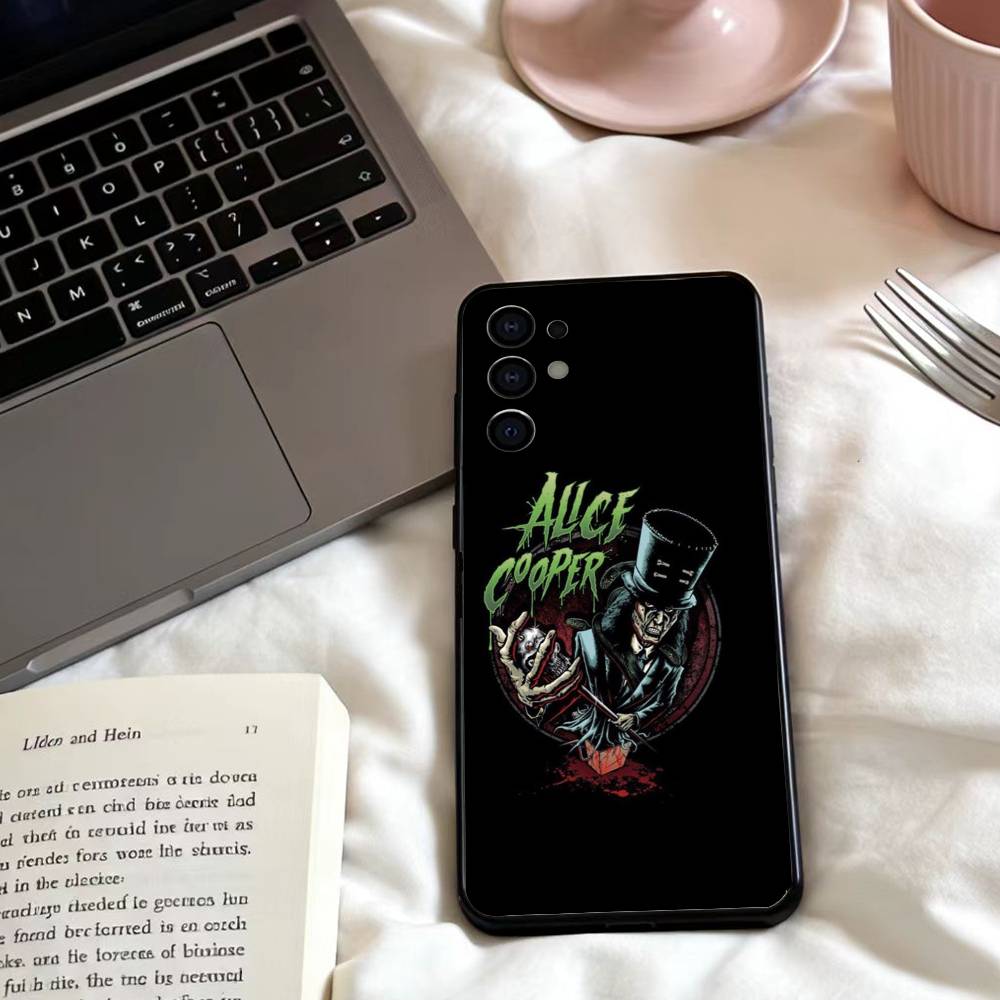 

A-Alice Cooper wallpaper Phone Case For Samsung S25,24,23,22,30,21,10,9,Ultra,Plus,Lite,FE,4,5 G Soft Black Case Samsung S105G