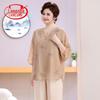 Langsha Plus Size Summer Mid-Sleeve Top for Mid-Aged Women