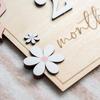 Baby Monthly Milestone Ornaments, Wooden Growth Markers with 3D Bow And Flower Decoration, Baby Monthly Milestone Cards for Baby Photos Keepsake