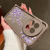 Funda Blanda de TPU Anticaídas con Estampado Floral Morado para OnePlus 13T 13R 13 12R 11R Ace 5 3 2 a Prueba de Golpes Protección de Lente Cubierta de Teléfono Mate