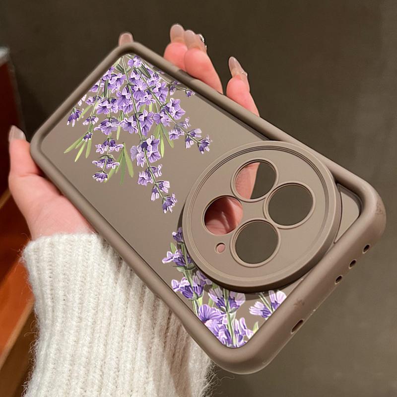 Husă Moale TPU Anti-Cădere cu Imprimeu Floral Violet Pentru OnePlus 13T 13R 13 12R 11R Ace 5 3 2 Rezistentă la Șocuri Protecție Obiectiv Husă Mată pentru Telefon