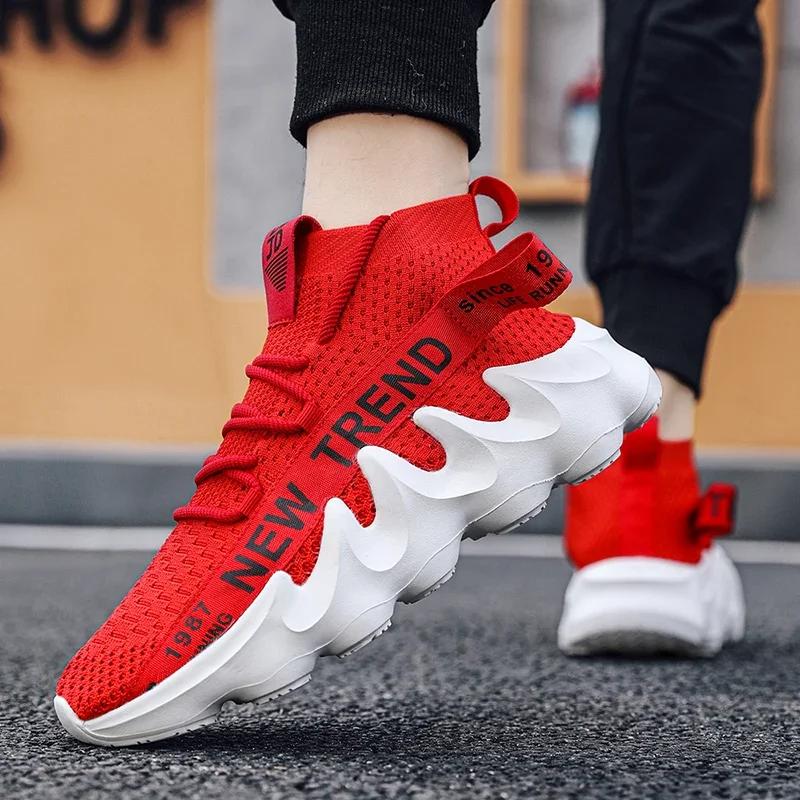 Men Outdoor Jogging Shoes Unisex Summer Casual Sneakes Chunky Breathable Women Thick Sole Non-Slip Zapatillas Botas Para Hombre