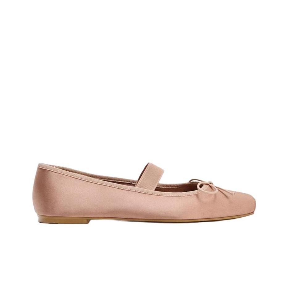 Zara Simple Comfortable Flat Mary Jane Shoes 1.5cm Women Shoes Rose-Red 2508610050