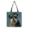 Damen Vintage Hundeprint Leinen-Tragetasche - Große Kapazität Lässige Schulter-Einkaufstasche für Lebensmittel, Strand & Täglichen Gebrauch KTB